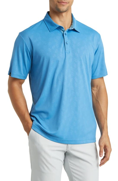 Swannies Barrett Botanical Print Golf Polo In Blue