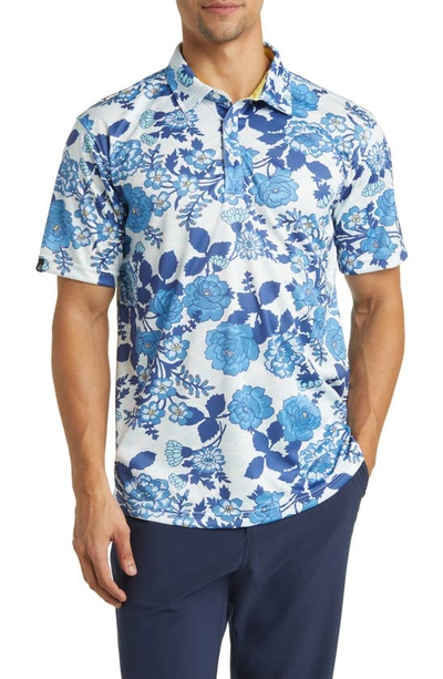 Swannies Bailey Floral Golf Polo In Blue