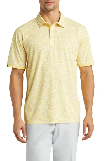 Swannies Fore Scatter Print Golf Polo In Lemon
