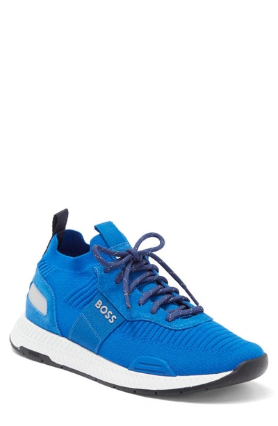 Hugo Boss Titanium Sneaker In Open Blue