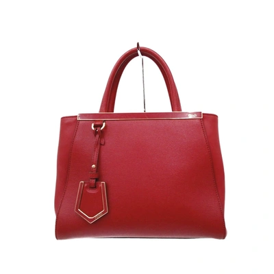 Fendi 2jours Red Leather Tote Bag ()