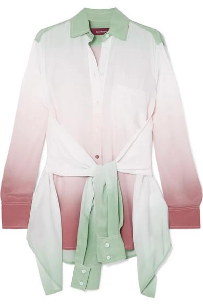 Sies Marjan Nellie Ombré Silk Crepe De Chine Shirt In Gray Green