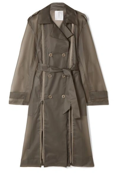 Tre Zip-detailed Matte-pvc Nch Coat In Anthracite