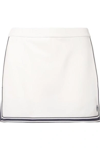 Tory Sport Striped Piqué Tennis Skirt In White