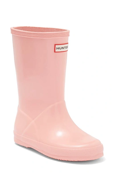 Hunter Kids' First Gloss Waterproof Rain Boot In Humming Pink