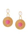 Marni Round Metal And Resin Clip-on Earrings In Red