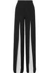 Roland Mouret Burton Wide-leg Wool-crepe Palazzo Trousers In Black And White