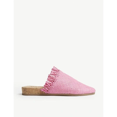 Artesano Porto Straw And Cork Sandals In Pink