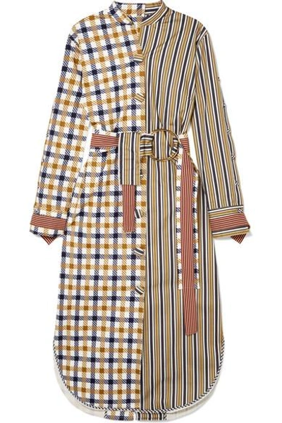 Silvia Tcherassi Kylie Patchwork Cotton-blend Midi Dress In Beige