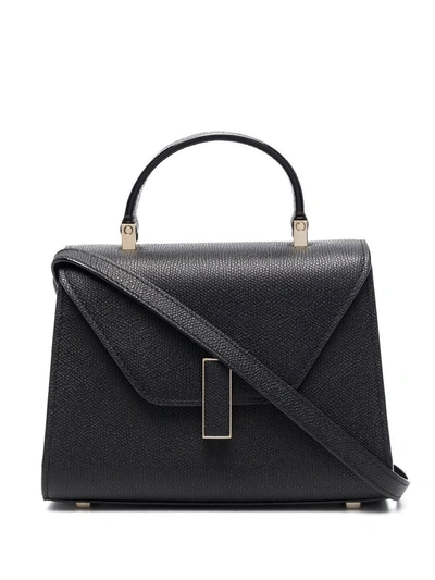 Valextra Iside Micro Leather Handbag In Black