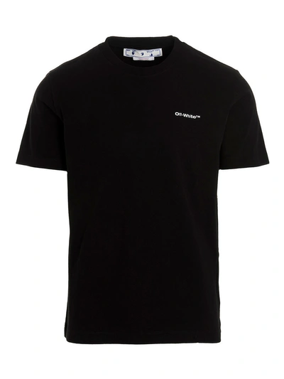 Off-white Wave Outl Diag T-shirt In Black