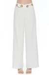 Alexia Admor Cassie Grommet High Waist Wide Leg Pants In Ivory