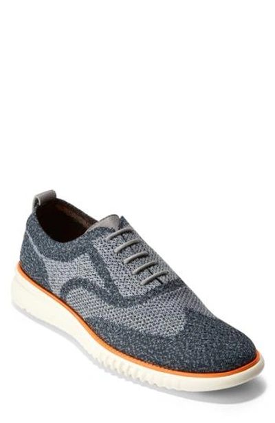 Cole Haan 2.zerogrand Stitchlite Water Resistant Wingtip In Blueberry/ Ironstone