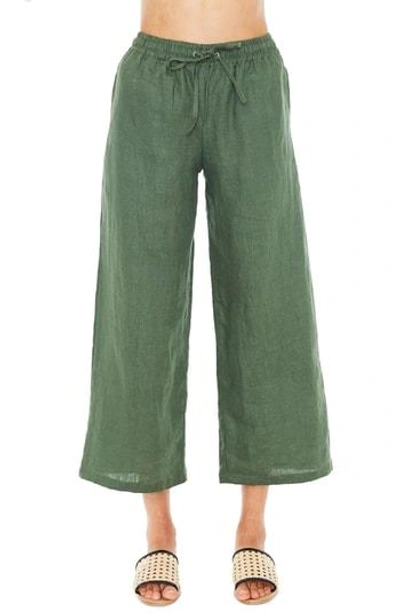 Faithfull The Brand Clemence Linen Pants In Plain Moss Green