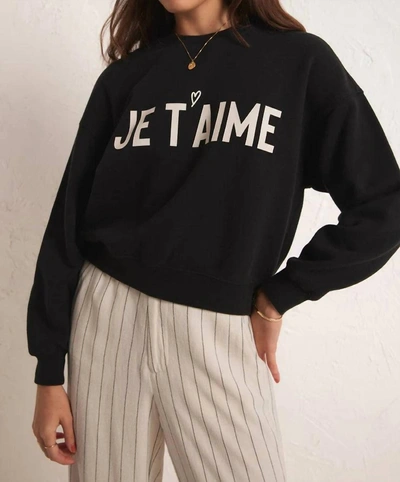 Z Supply Je Taime Sweater Black Xl