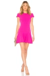 Amanda Uprichard Hudson Flounced Dress In Hot Pink