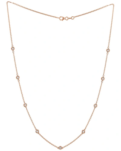 Diana M. 14 Kt Rose Gold, 18" Diamonds-by-the-yard Necklace Featuring 0.50 Cts Tw Round Diamonds