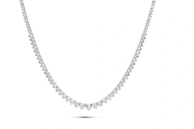 Diana M. 18ktwg Half-graduated Tennis Necklace Features 5.15cts Round Diamonds In White