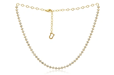 Diana M. 14 Kt Yellow Gold, 14" Diamond Choker Necklace Featuring 2.65 Cts Tw Round Diamonds