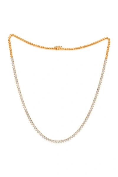 Diana M. 14kt Rose Gold Diamond Half Way Necklace Fetaures 3.15 Carats Of Diamonds, Tree Prong. In Multi