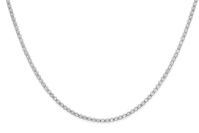 Diana M. 14 Kt White Gold, 17" 4 Prong Diamond Tennis Necklace Featuring 4.00 Cts Tw Round Diamonds