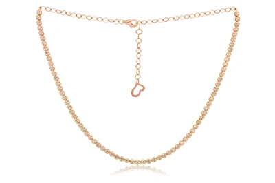 Diana M. 14 Kt Rose Gold, 14" Diamond Choker Necklace Featuring 1.03 Cts Tw Round Diamonds In Multi