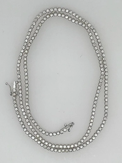 Diana M. 14kt White Gold Classic Tennis Necklaces 2.15cts, 4 Prong, 210st, 17"