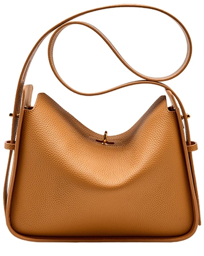 Adele Berto Leather Shoulder Bag In Brown