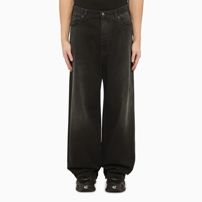 Balenciaga Black Denim Baggy Pants With Size Stickers