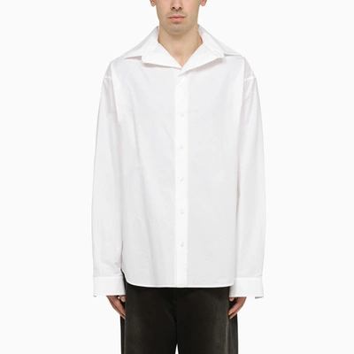 Balenciaga Kick Collar Oversize Shirt White