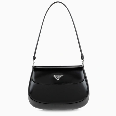 Prada Black Cleo Small Bag With Flap In Brown
