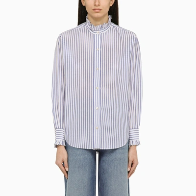 Isabel Marant Étoile Blue Striped Cotton Shirt In Purple