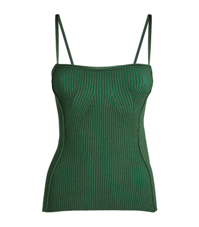 Jacquemus Le Haut Ribbed Tank Top In Green