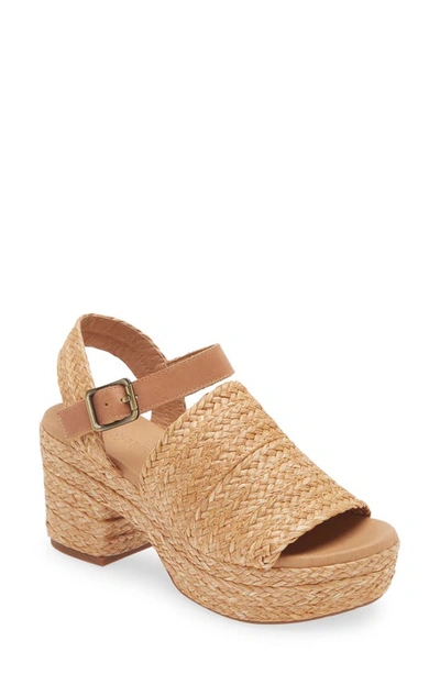 Chocolat Blu Gali Espadrille Platform Sandal In Toast Raffia