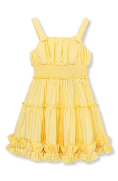 Habitual Kids Kids' Ruffle Smocked Waist Fit & Flare Dress In Yellow