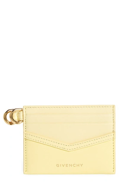 Givenchy Voyou Leather Card Case In Soft Yellow