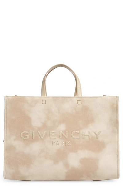 Givenchy Medium G-tote Canvas Tote In Dusty Gold/tan