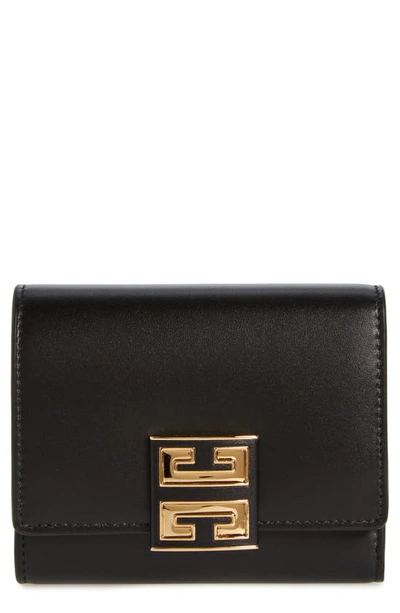 Givenchy 4g Leather Trifold Wallet In Black