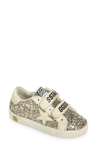 Golden Goose Kids' Old School Glitter Upper Leather Star And Heel Include Stesso Codice Gyf In Grey