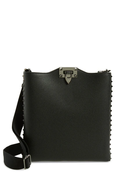 Valentino Garavani Rockstud23 Leather Crossbody Bag In Black
