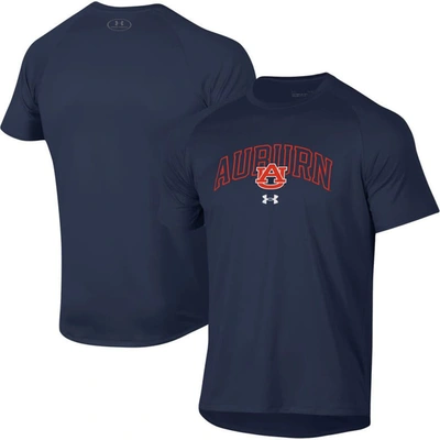 Under Armour Navy Auburn Tigers 2023 Sideline Performance Raglan T-shirt In Orange