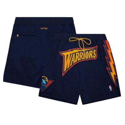 Mitchell & Ness Men's  Navy Golden State Warriors Authentic Nba X Just Don Mesh Shorts