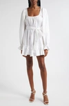Ramy Brook Kayleigh Long Sleeve Cotton Minidress In White