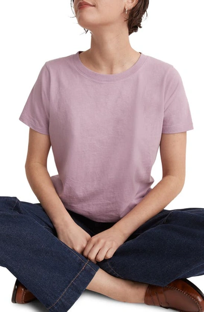 Madewell Lakeshore Softfade Cotton Crop Tee In Vibrant Lilac