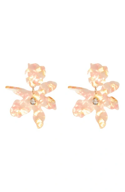 Tasha Crystal Resin Flower Drop Earrings In Blush