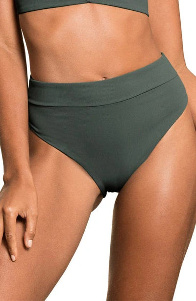 Maaji Crocodile Green Suzy Q Reversible Bikini Bottoms