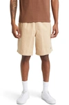 Obey Easy Relaxed Cotton Twill Shorts In Irish Cream