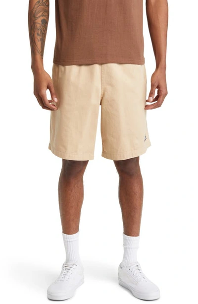 Obey Easy Relaxed Cotton Twill Shorts In Irish Cream