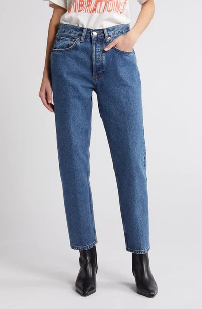 Re/done '70s Stovepipe Organic Cotton Jeans In Blue Mere