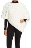La Fiorentina Faux Fur Poncho In Ivory